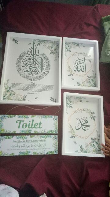 Hiasan Poster Papan Toilet Dan Doa Masuk Wc Shabby Chic Hijau Tosca