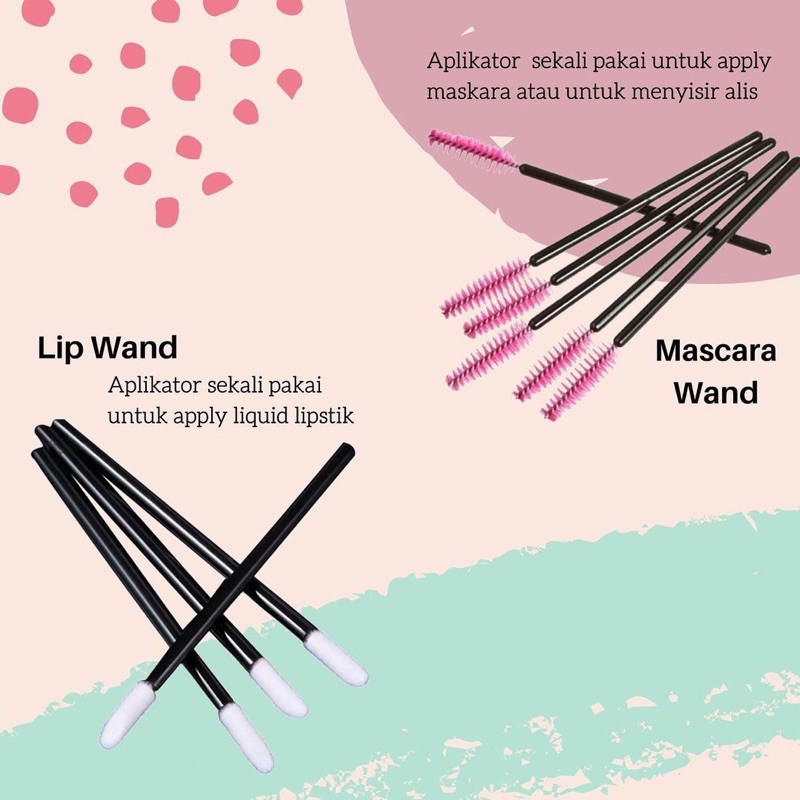 `ღ´ PHINKL `ღ´ lip wand brush sekali pakai bisa untuk tester oles lipcream lipstick cair mattee