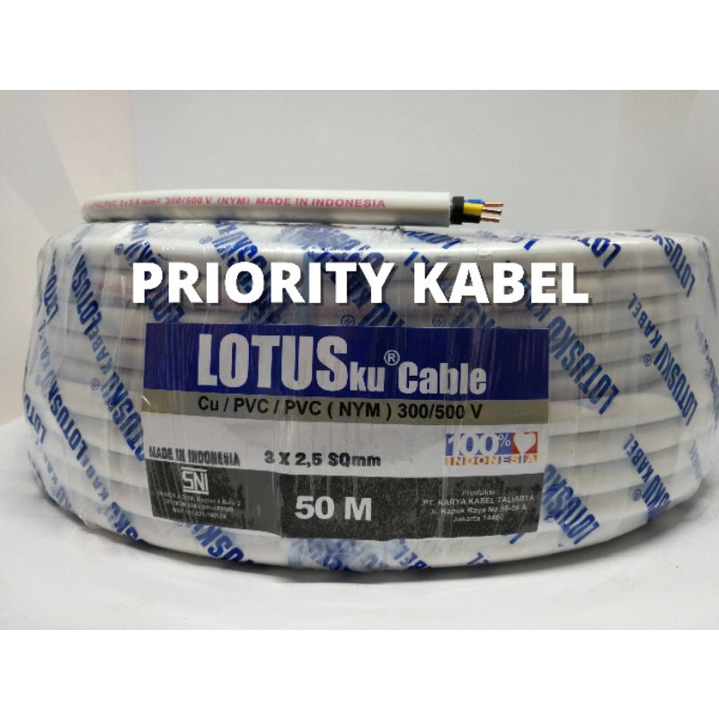 Kabel Listrik Kawat LOTUSku NYM 3x2,5 3x2.5 50meter (50m)