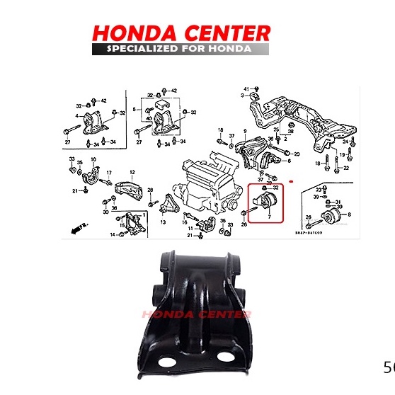 engine mounting gantungan mesin kiri civic genio estilo 1992 1993 1994 1995