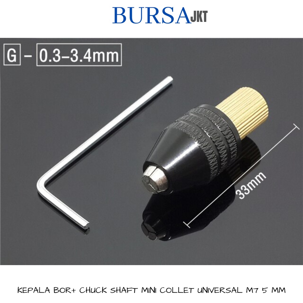 KEPALA BOR MINI KEYLESS M7 0.3 - 3.5 MM + DRILL CHUCK MOTOR AS 5.05 MM