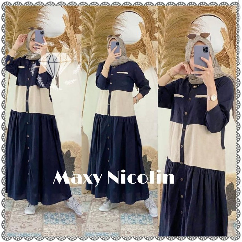 MAXY NICOLIN, MOSCREPE, GAMIS HIJAB MUSLIM, MAXY DRESS