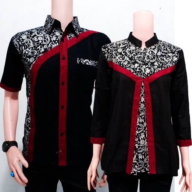 Maura/couple Kombinasi/sania Ruffle Batik Couple Pesta S.m.l.xl.xxl
