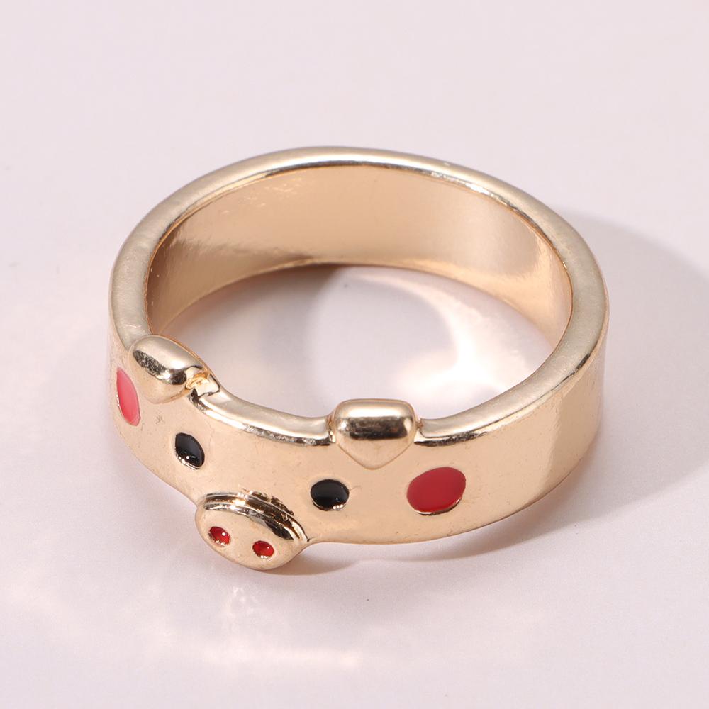 Solighter Cincin Babi Wanita Pria Fashion Piggy Retro Vintage Kreatif Hewan