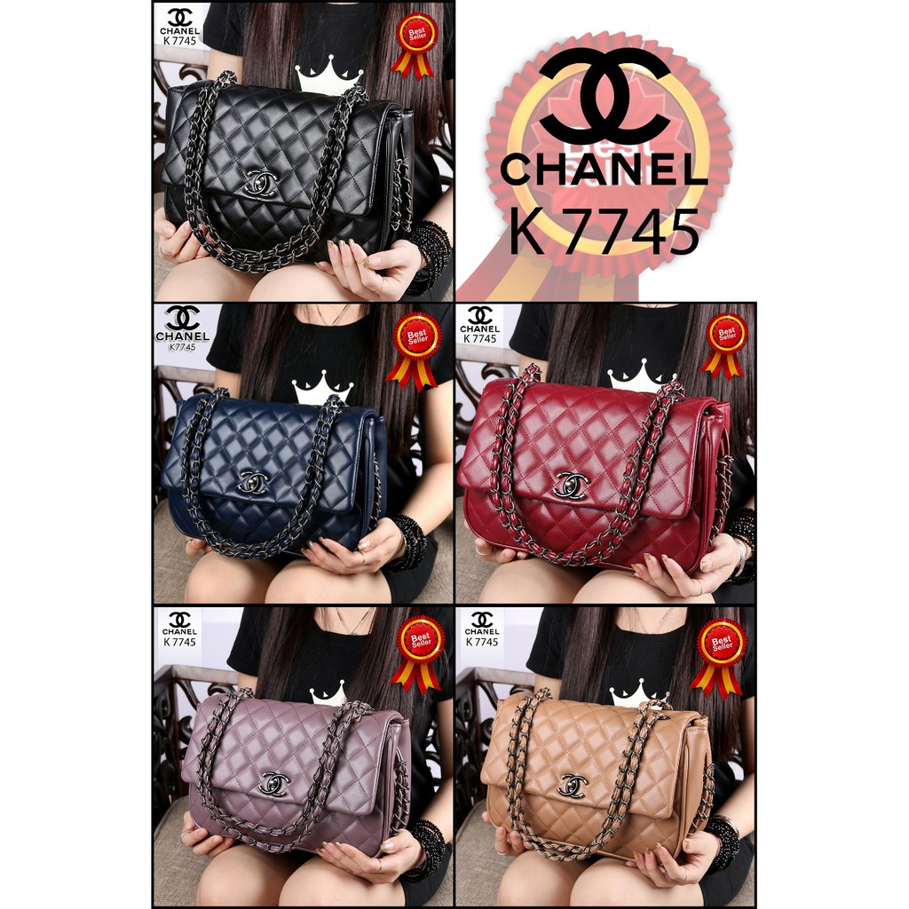 TAS BATAM-TAS IMPORT- Chanel Black Hardware like Ori Leather (K7745)