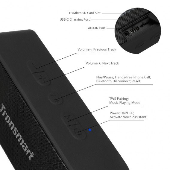 Tronsmart Element T2 Plus Portable Bluetooth Speaker