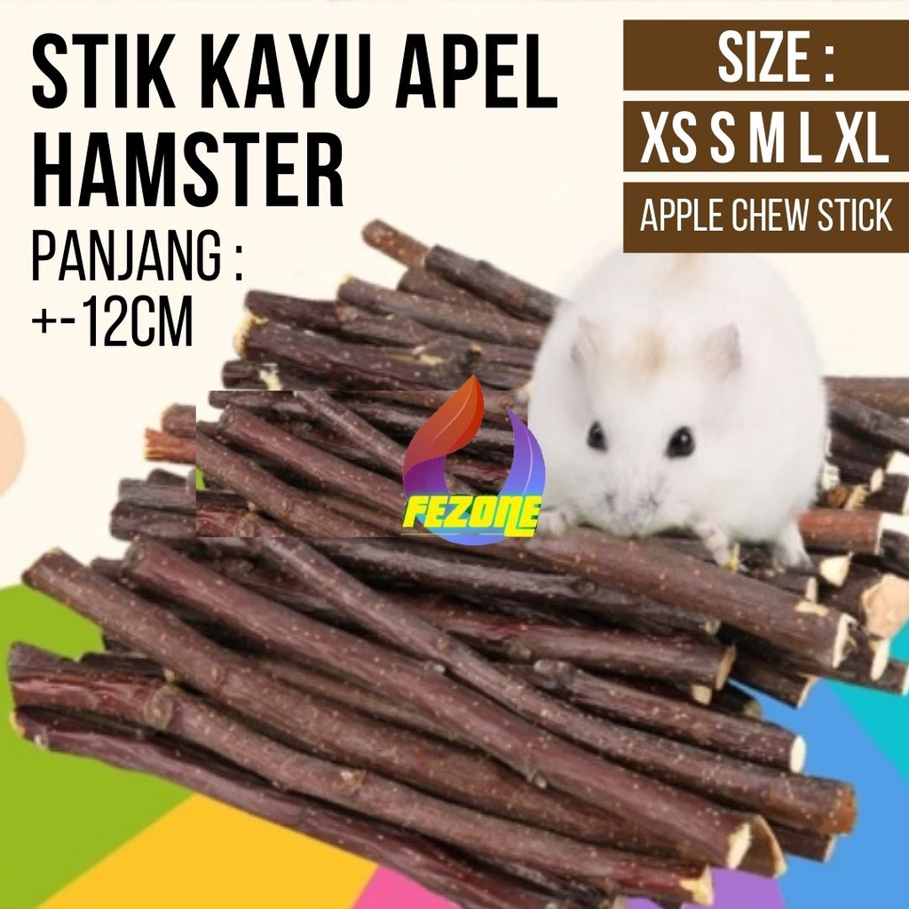 Mainan Hamster Stik Kayu Apel  Untuk Membersihkan Gigi Hamster Kelinci FEZONE