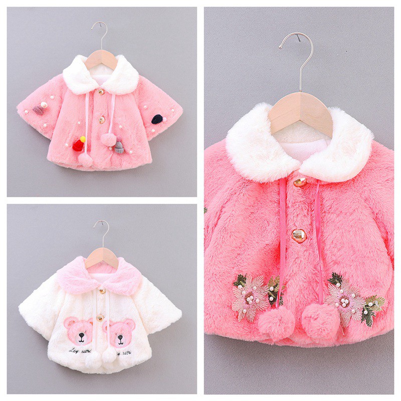 Jaket Mantel Dengan Motif Kartun Lucu Untuk Anak Perempuan