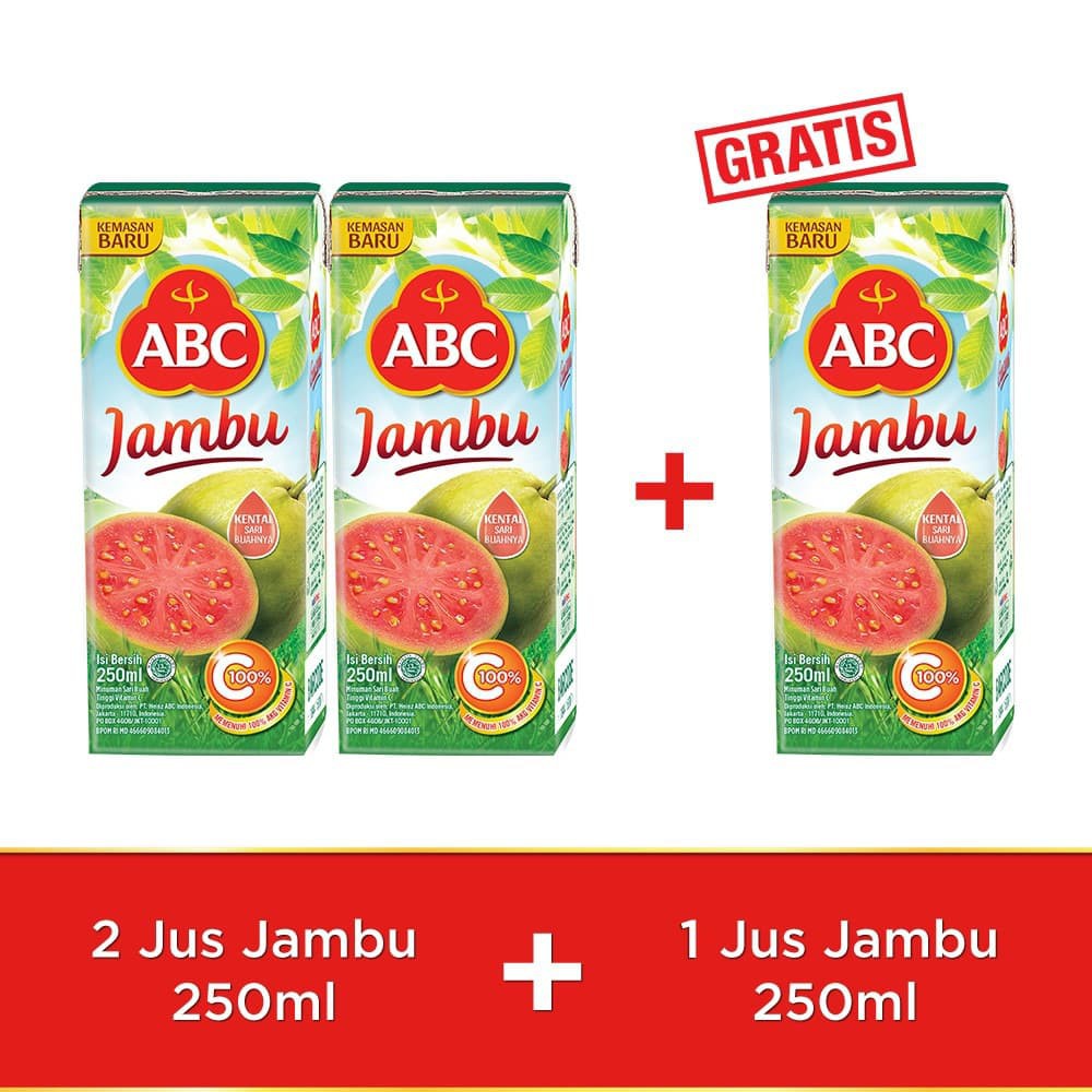 

PROMO ABC JUS JAMBU 250 ML - BUY 2 PCS GET 1 PCS FREE TERMURAH