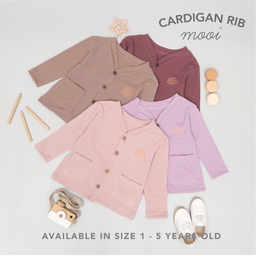 MOOI CARDIGAN RIB KIDS/MOOI CARDIGAN ANAK/CARDIGAN BAYI