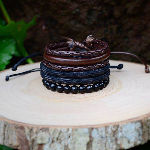 Gelang Paket Hitam Coklat Premium