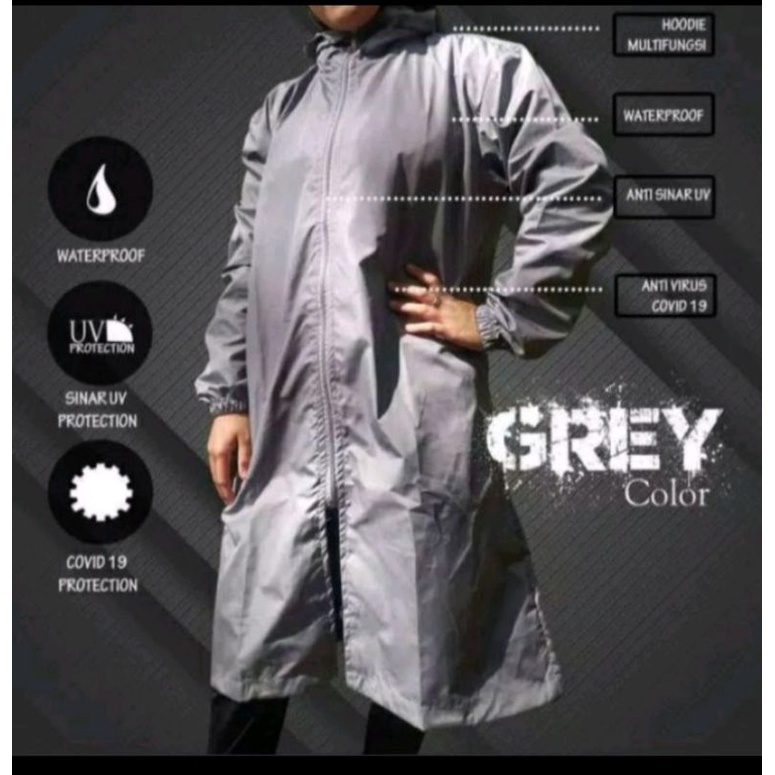 jaket anti hujan apd non medis hasmat apd hoodie001