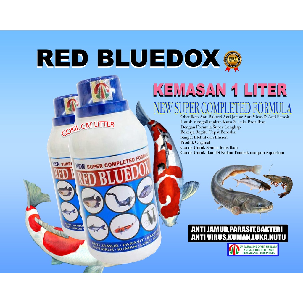 Red Bluedox 1 Liter Obat Ikan Anti Jamur, Parasit, Bakteri
