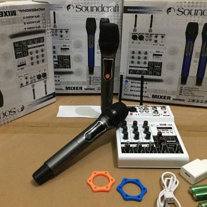 Mixer Audio Soundcraft EFX 402W Free Microphone Wireless