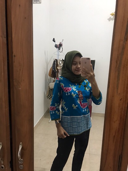 Blouse Batik Wanita Atasan Motif Ayam Warna Tosca  Size  S-m-l-xl-xxl-3l-4l-5l-