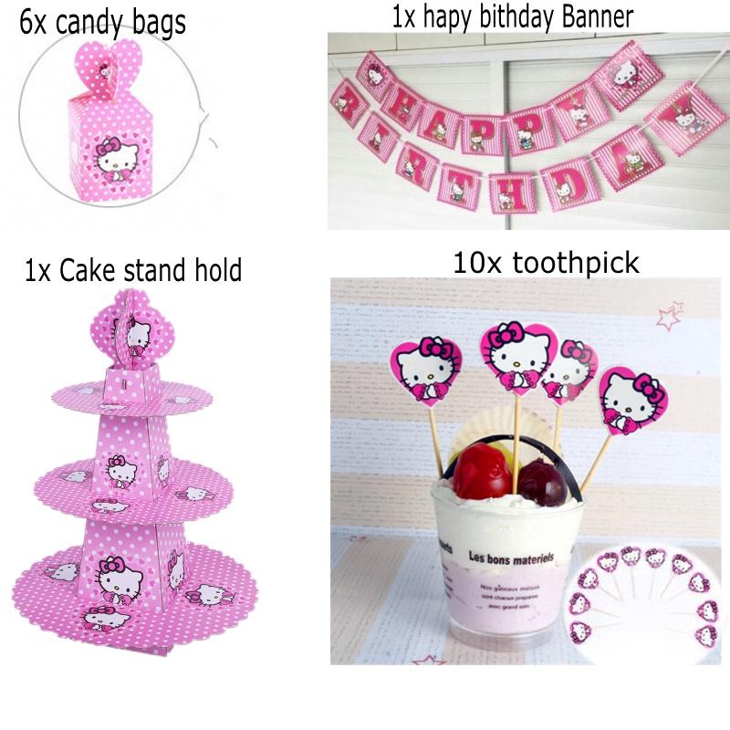 Set Dekorasi  Desain Hello  Kitty  untuk Pesta Ulang  Tahun  