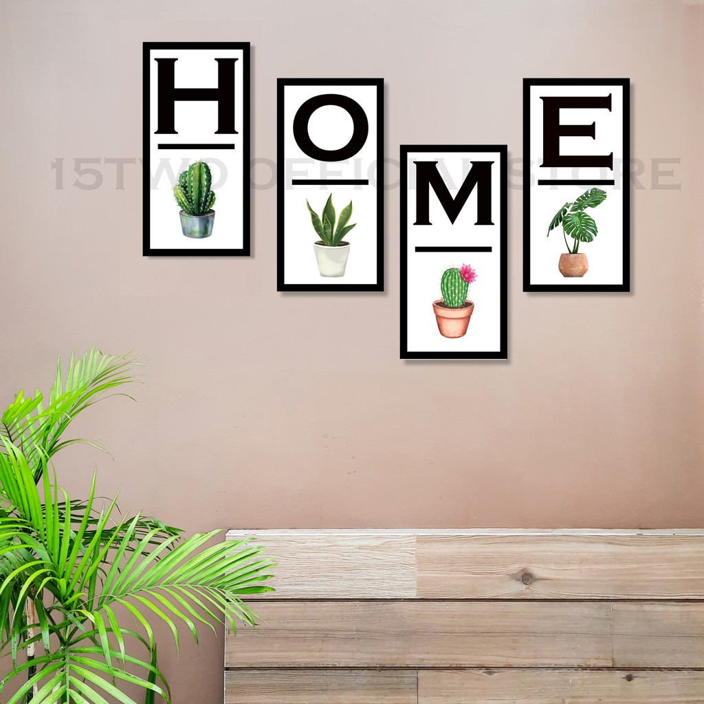 Hiasan Dinding Ruang Tamu 1 SET HOME 15x30 cm Dekorasi Dinding Kamar, Pajangan Dinding Ruangan Rumah