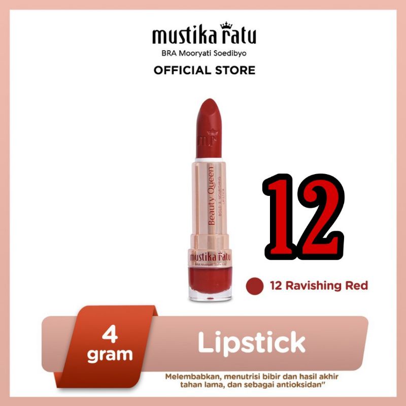 Mustika Ratu ( 12 )Beauty Queen ravishing red Lipstik (ed jan 27)