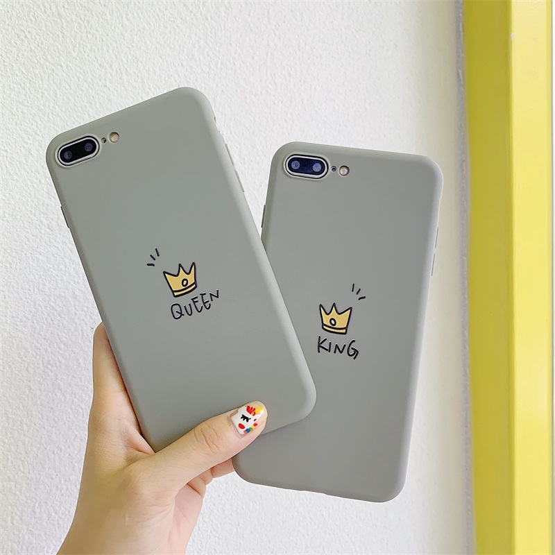 Casing Couple Crown Soft Case iPhone 11 pro max 6 6s 7 8