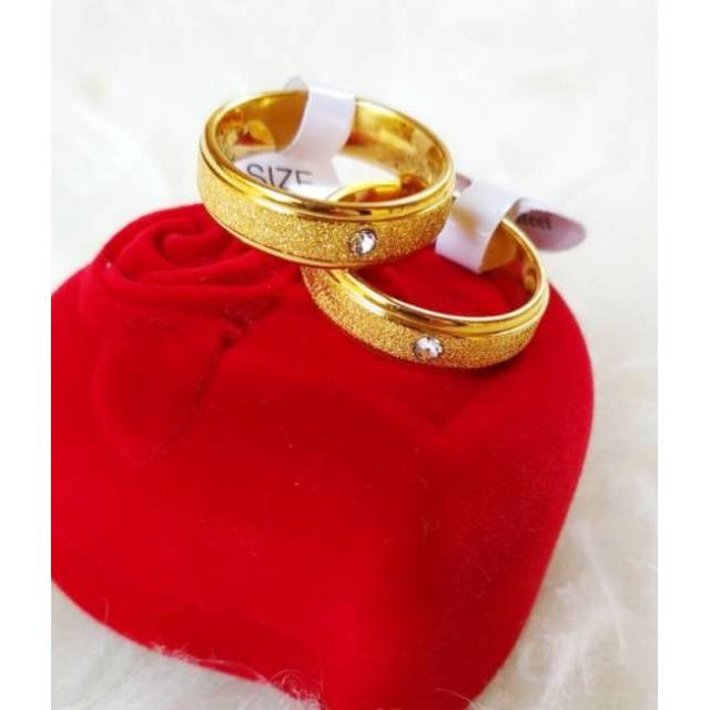 Cincin Couple Titanium Cincin Gold Cincin Tunangan Cincin Pasangan Kado Jadian Cincin Cowok Cewek