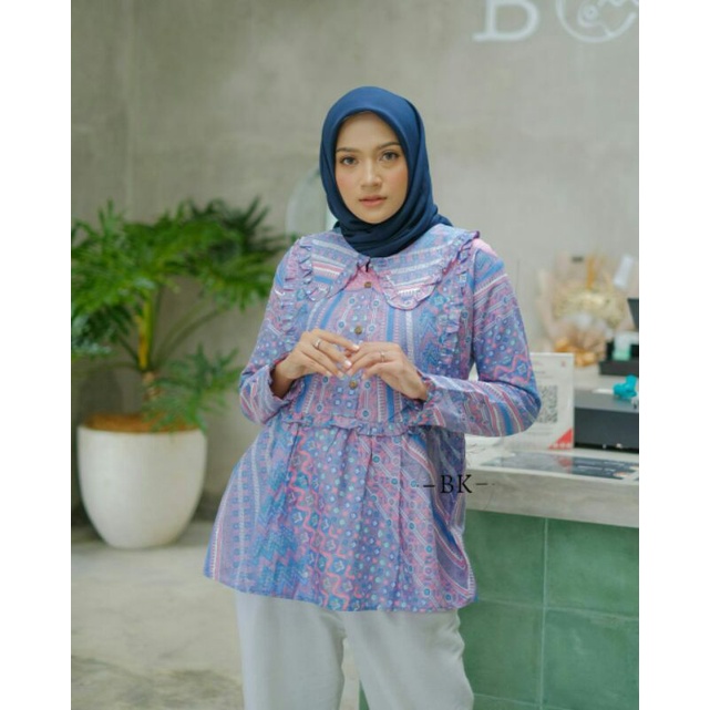 INARA BLOUSE Blouse Batik Modern Blouse Batik Wanita Baju Batik Wanita