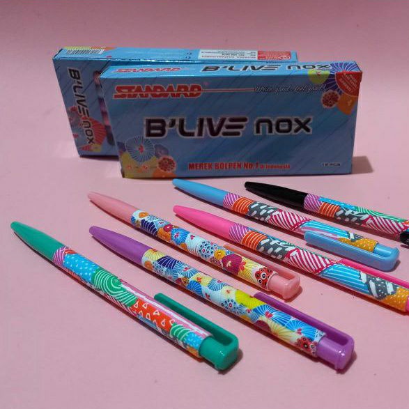 Standard Pen Pulpen B'Live box 0.5 Isi 12 Blue Box 0,5 Bolpen Ballpoint Standard 1 Pack