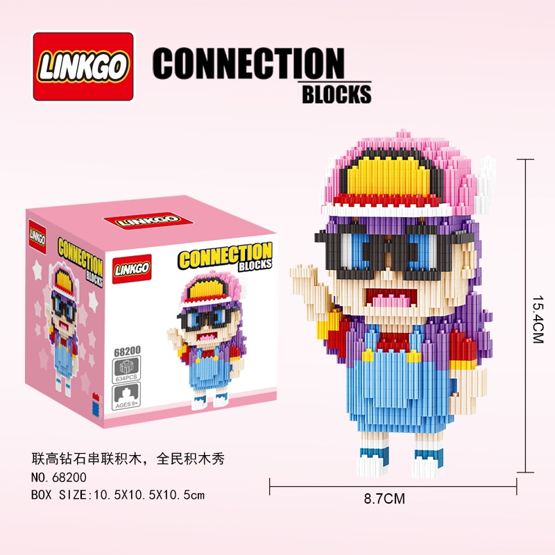 Dr. Slump Arale Seri Gadis Mainan Balok Edukasi Karakter Kartun Mainan Balok DIY 3D Puzzle Brick Mini