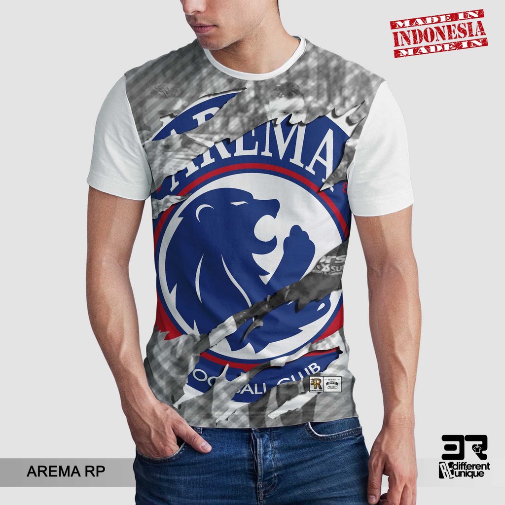 [ COD ] KAOS PRINTING GAMBAR TEAM SEPAK BOLA INDONESIA AREMA RP - BAJU DISTRO ORIGINAL MOTIF UNIK AT