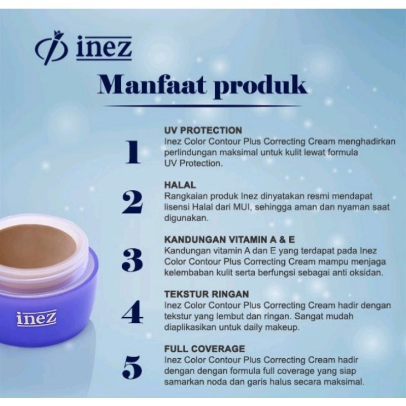 Inez Color Contour Plus Correcting Cream / Foundation Padat Tahan Lama Full Coverage