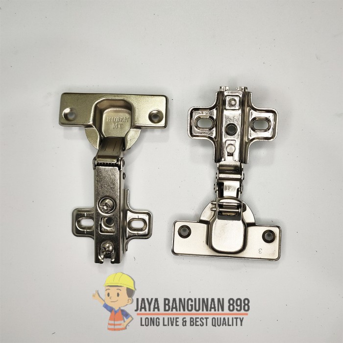 ENGSEL SENDOK DAN LURUS, SEMI BENGKOK DAN FULL BENGKOK HUBEN / ENGSEL SENDOK PINTU LEMARI HINGES HUBEN BUKAN HIDROLIS DIAMETER 35MM TIPE HT MT 2 PC FREE SKRUP