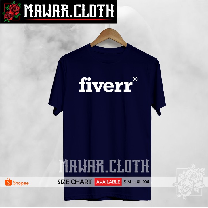 Kaos / Baju Fiverr Logo Murah New - Mawar.Cloth