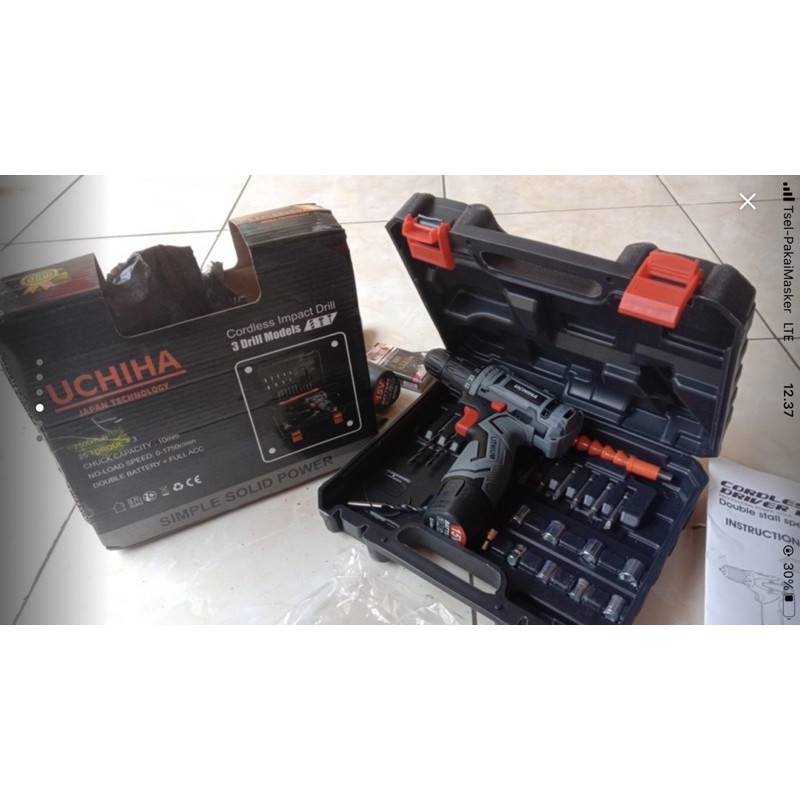 Bor Baterei Bor Drill Cordless 15V UCHIHA