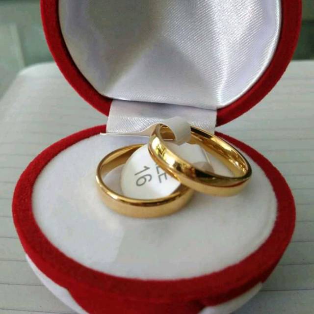 Cincin Couple Ukir Nama Lapis Emas