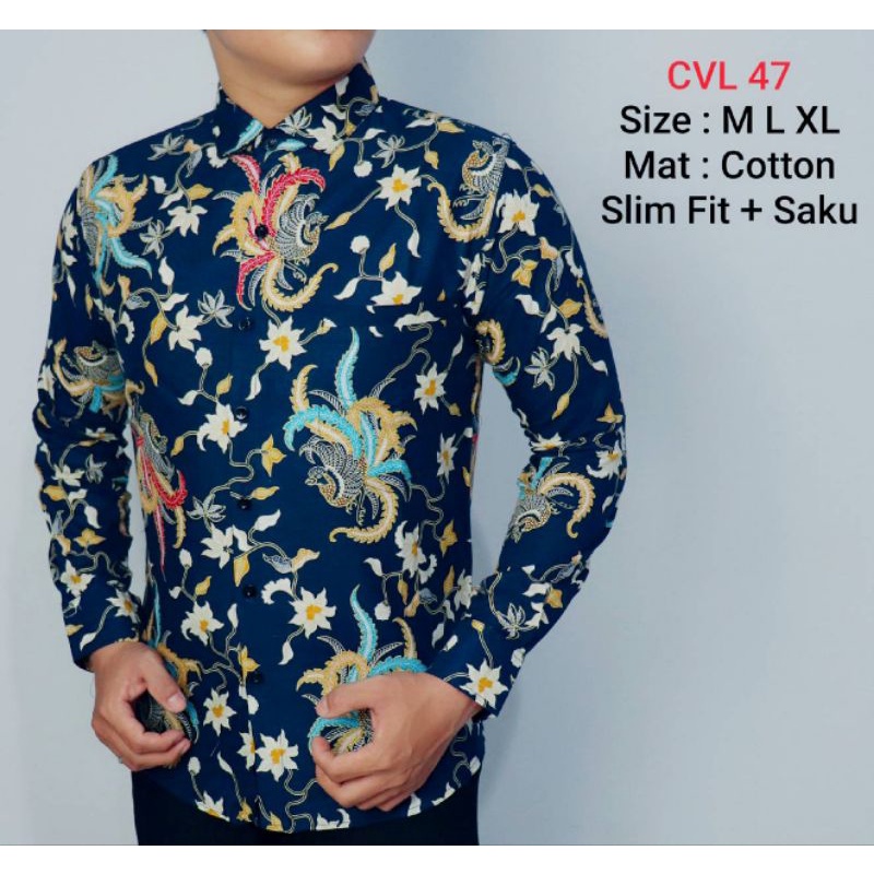 CBL711 KEMEJA BATIK PRIA SLIM FIT MEWAH LINABATIKDISTRO UNIK BAJU BATIK PRIA BEST SELLER