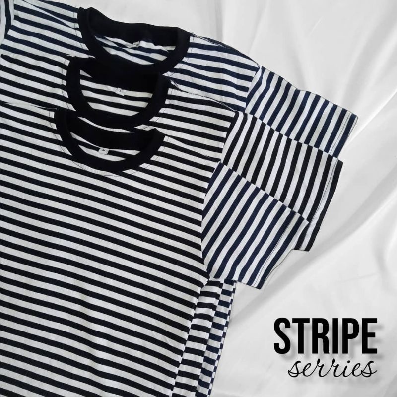 Kaos Anak Stripe Garis garis Cotton Combed 30s Asli