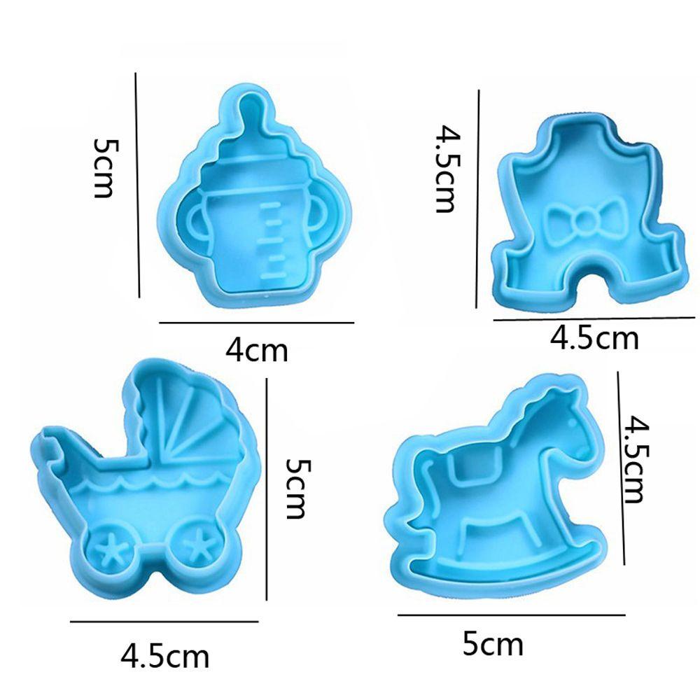 Solighter 4pcs Cetakan Biskuit Bayi Alat Kue Dapur Plastik Dekorasi Kue Pastry Mould