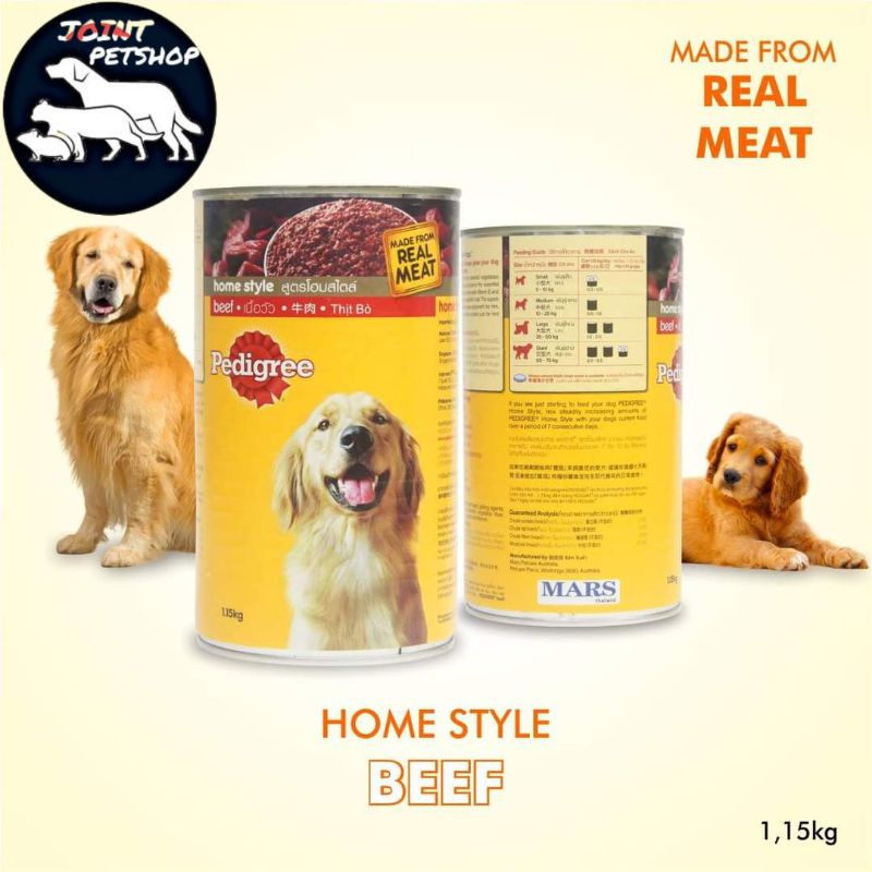 Makanan Anjing Pedigree Kaleng Beef Adult 1.15KG Wet Food