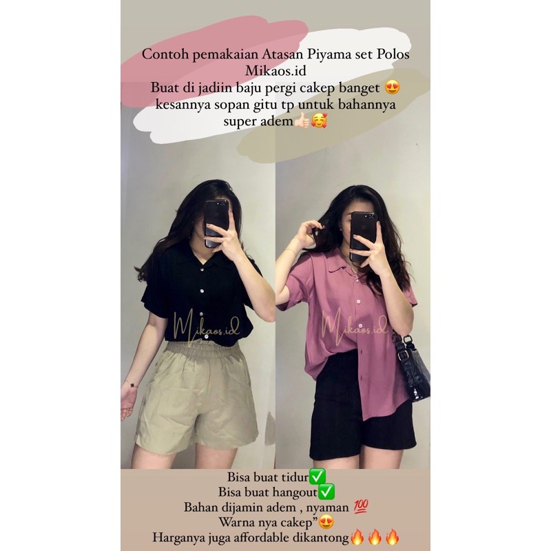 (COD) MIKAOS Piyama Rayon Premium | piyama wanita | piyama celana pendek | piyama | piyama abstrak / baju tidur rayon set pendek