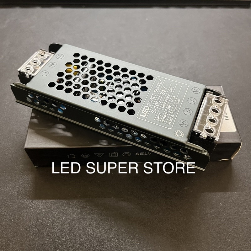 LED Power Supply Black Edition Slim Tipis 24v 100w 200w 300w 400w | Adaptor Trafo 24v Hitam kecil