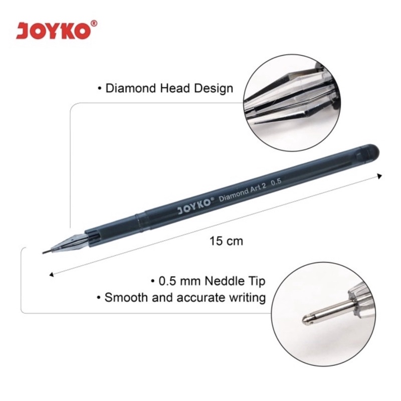 ( Set 6 - 8 Warna ) JOYKO COLOR GEL PEN - BALLPOINT PENA PULPEN JEL WARNA PREMIUM - RETRO / DIAMOND HEAD