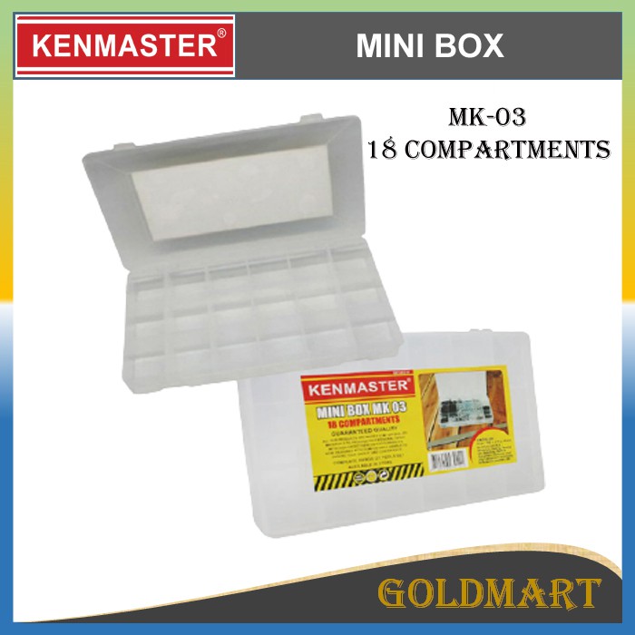 Plastik Mini Box 18 Compratment - Kenmaster Mini Tool Box 18 slot - Tempat Penyimpanan