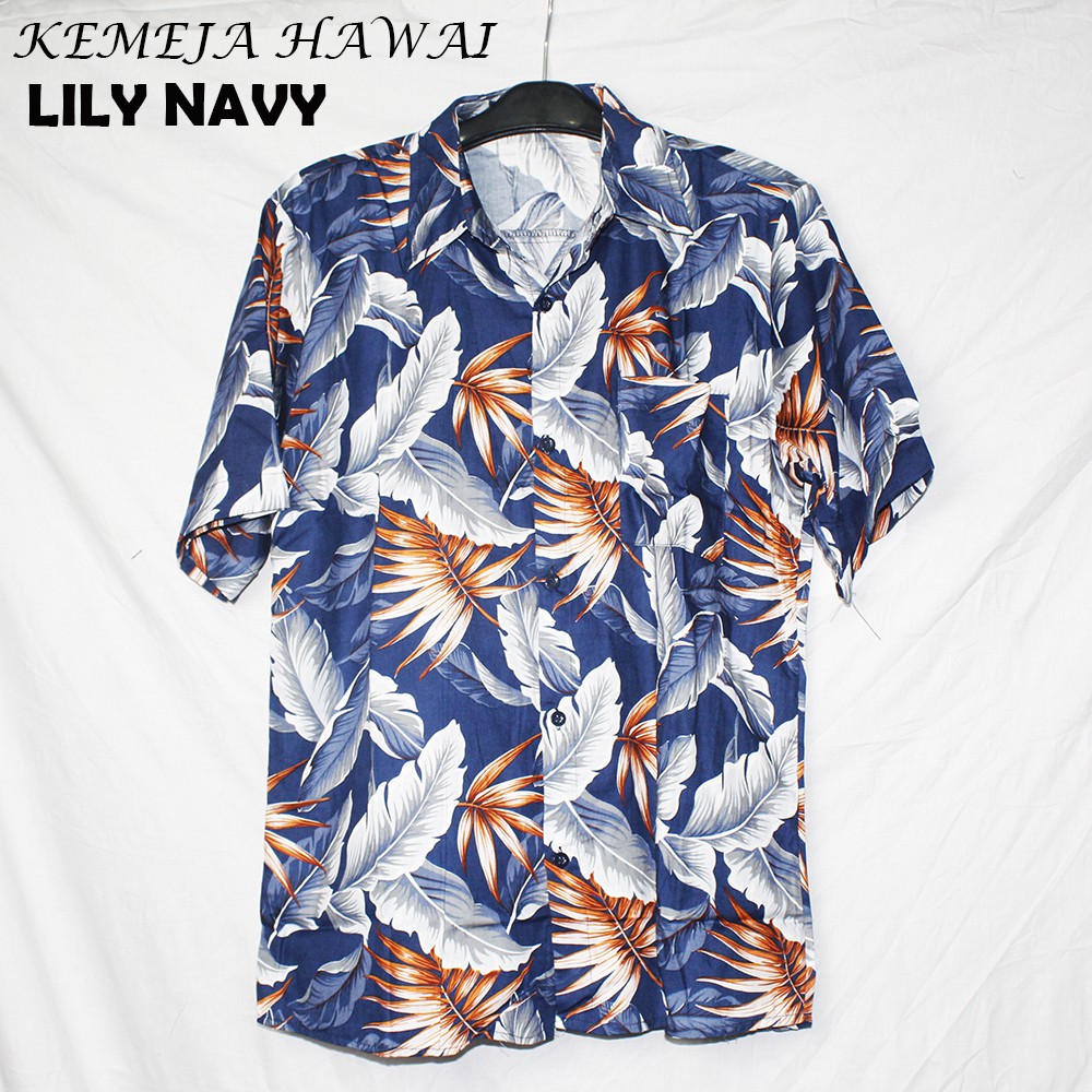 RISURUS FASHION LILI KEMEJA PANTAI PRIA BAJU  HAWAI COWOK 