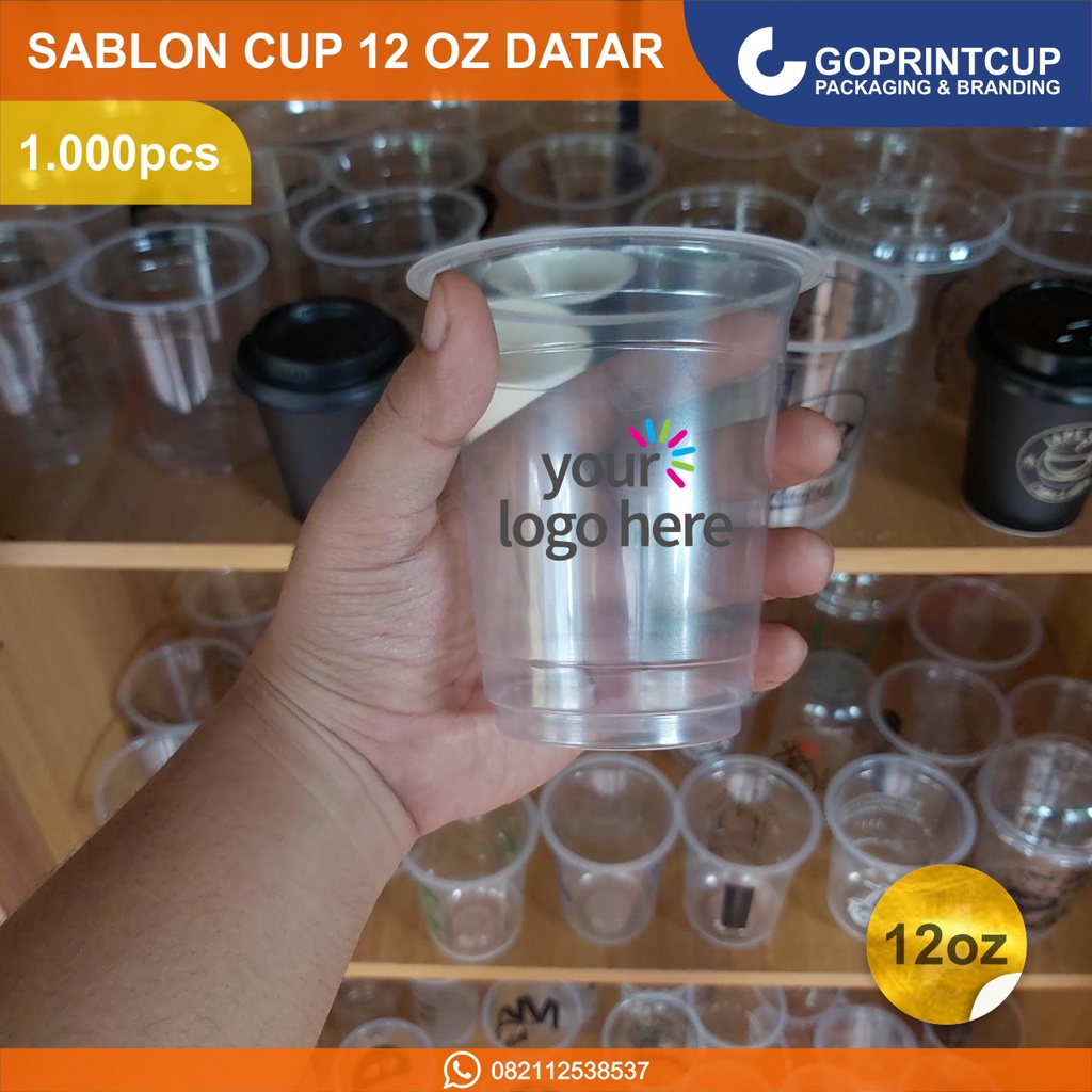 

Sablon gelas plastik 12oz 7gr 350ml