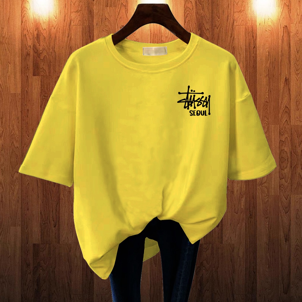 CALVIERO SHOP - BAJU KAOS ATASAN WANITA PRINT LOGO STUSSYSOUL