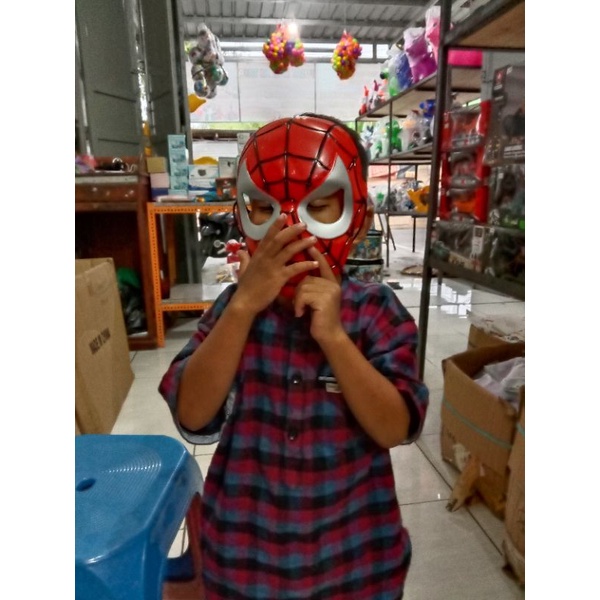 Topeng spiderman anak murah miles Morales no way home hitam topeng sepiderman 2503