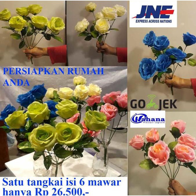  Bunga  Mawar Artificial Flower Bunga  Plastik  Bunga  