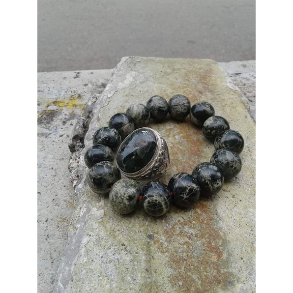 Gelang batu ampar jati hijau gunung jati cirebon original