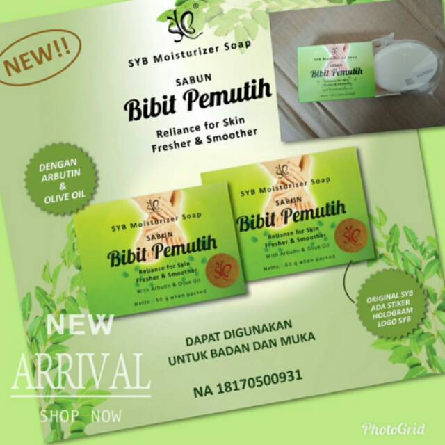 SABUN BIBIT PEMUTIH SYB ORIGINAL BPOM - SABUN PEMUTIH BADAN