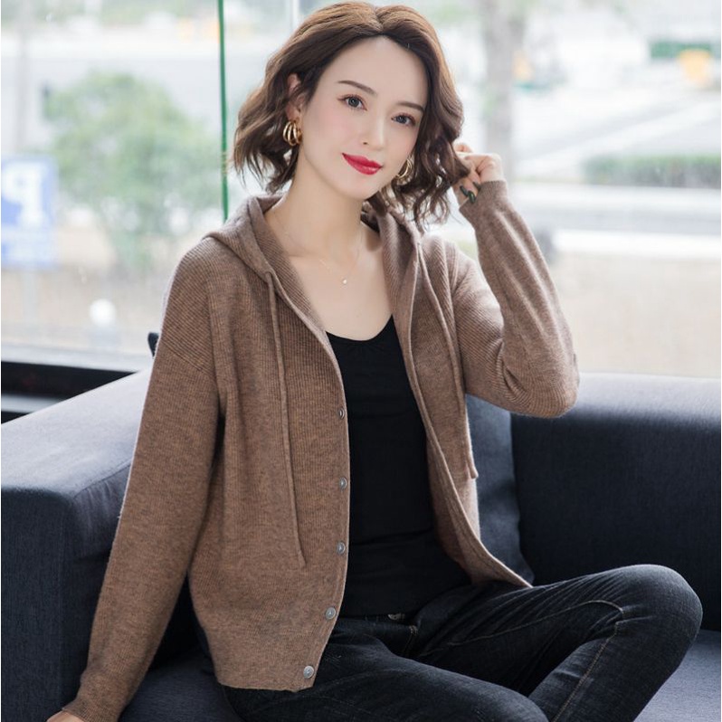 Cardigan Hoodie Kancing Knit Import TM (LM2)