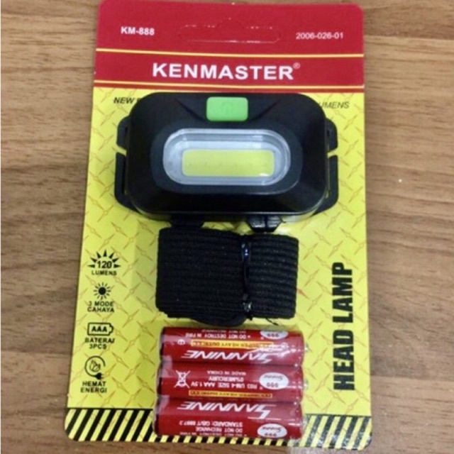 head lamp led kenmaster km888 senter kepala led lampu led headlamp lampu kepala 3 model lampu ( 3bat